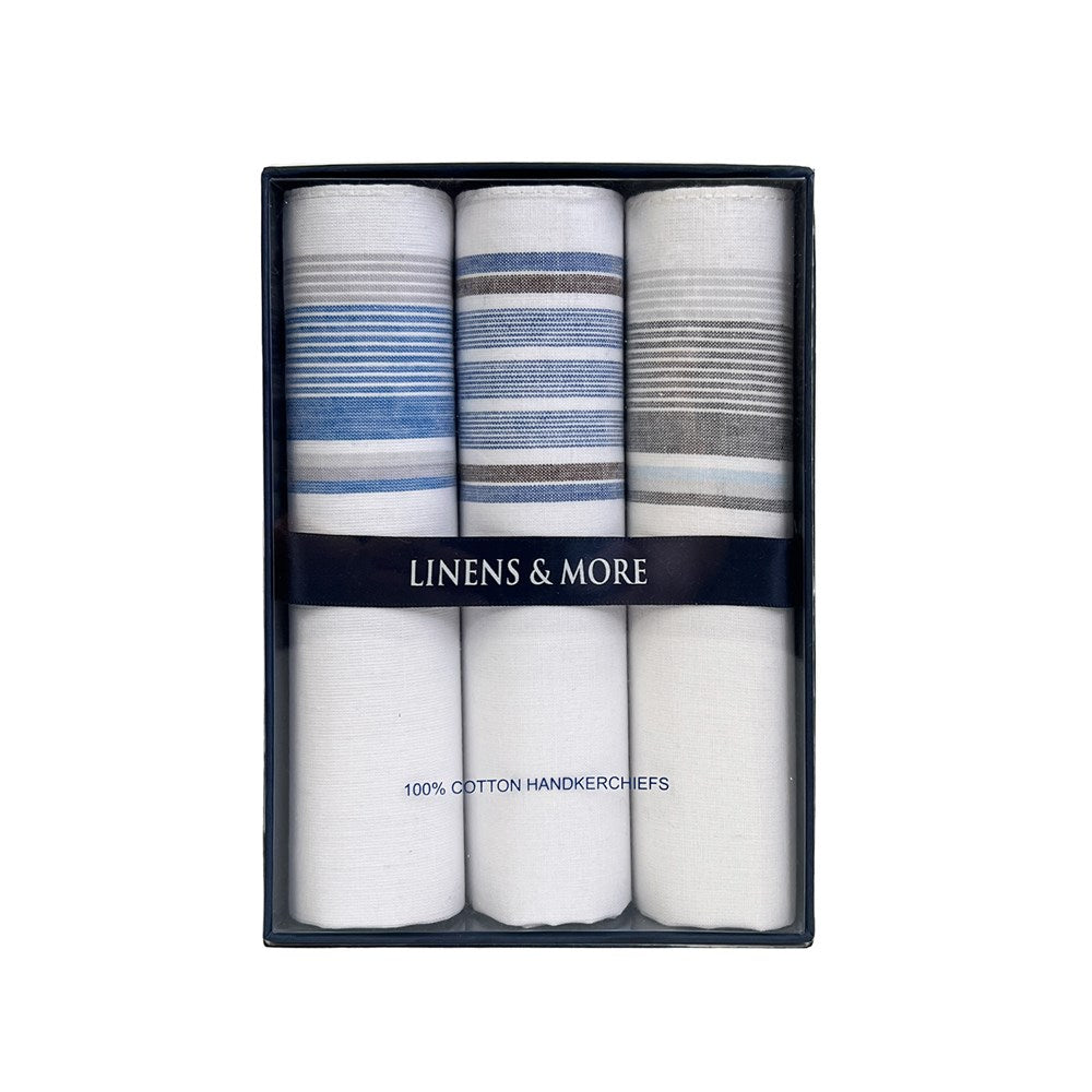 Multi Stripe Handkerchief - Set of Three - Linens & More