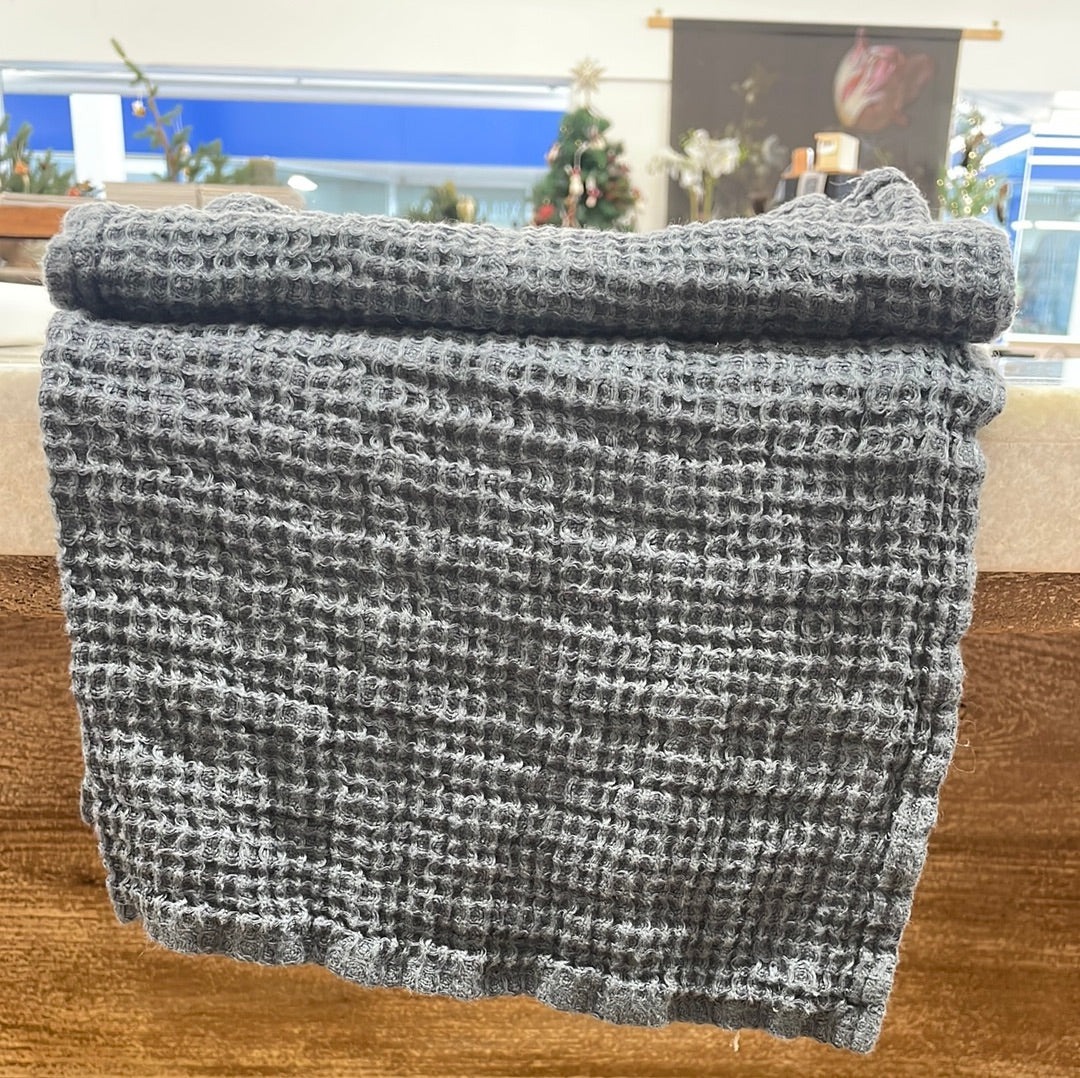 Large Waffle Hand Towel - Blue