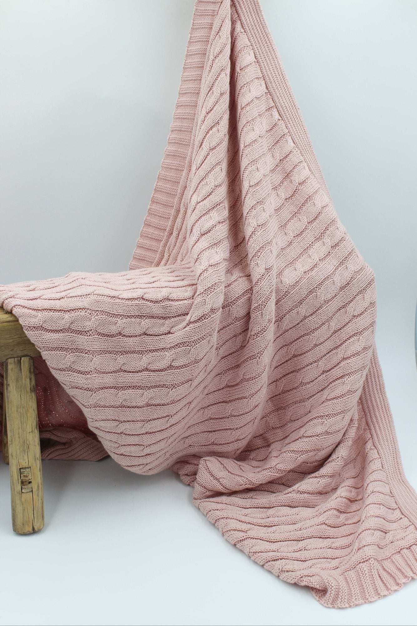 Cotton Cable Knit Baby Blanket