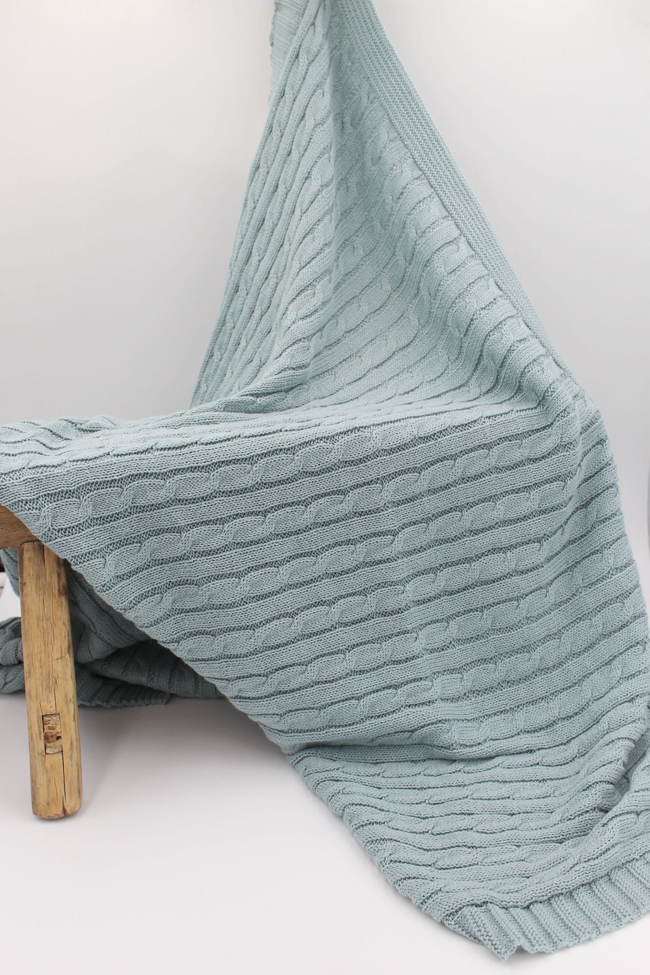 Cotton Cable Knit Baby Blanket