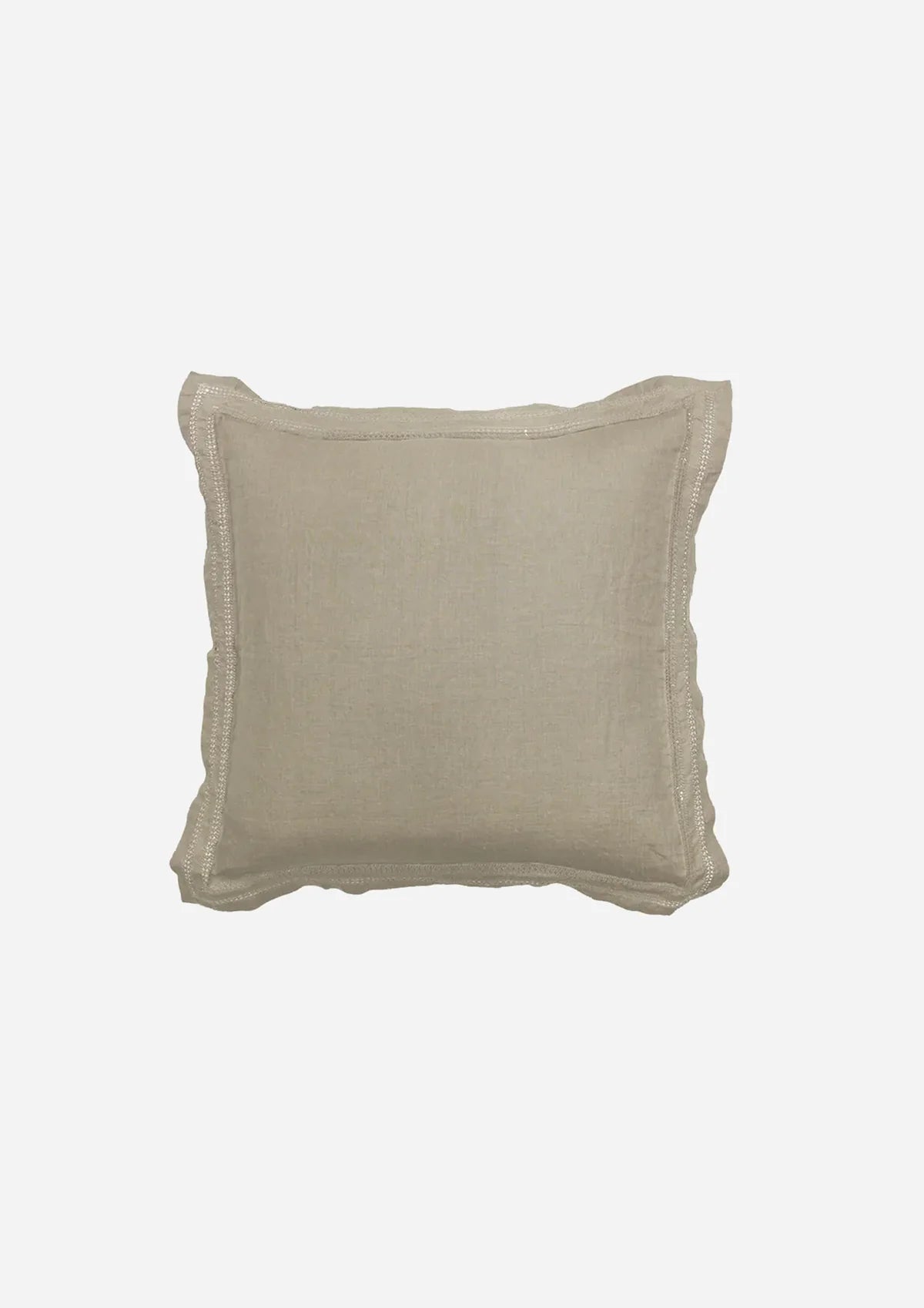 Pair of Emilie Linen Euro Pillow Covers - Sand by French Country Collections