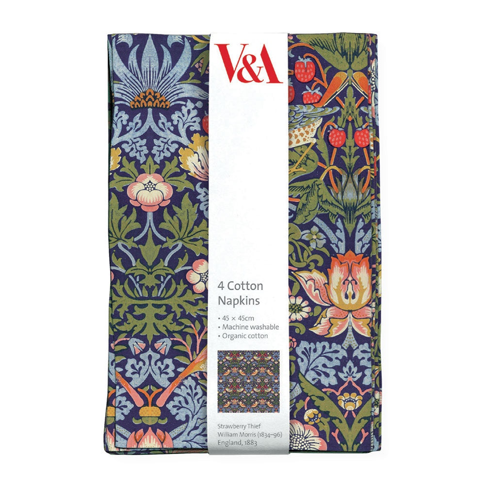 V&A Set of 4 cotton napkins - Strawberry Thief