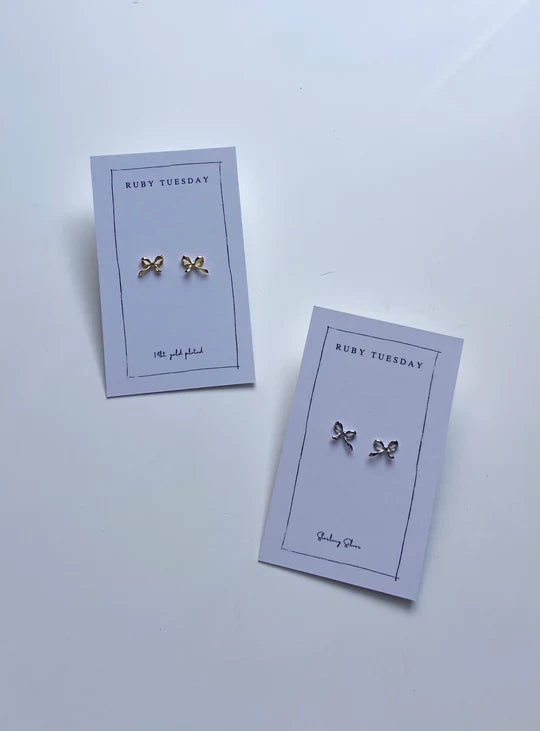 Ruby Tuesday Bow Studs - Sterling Silver