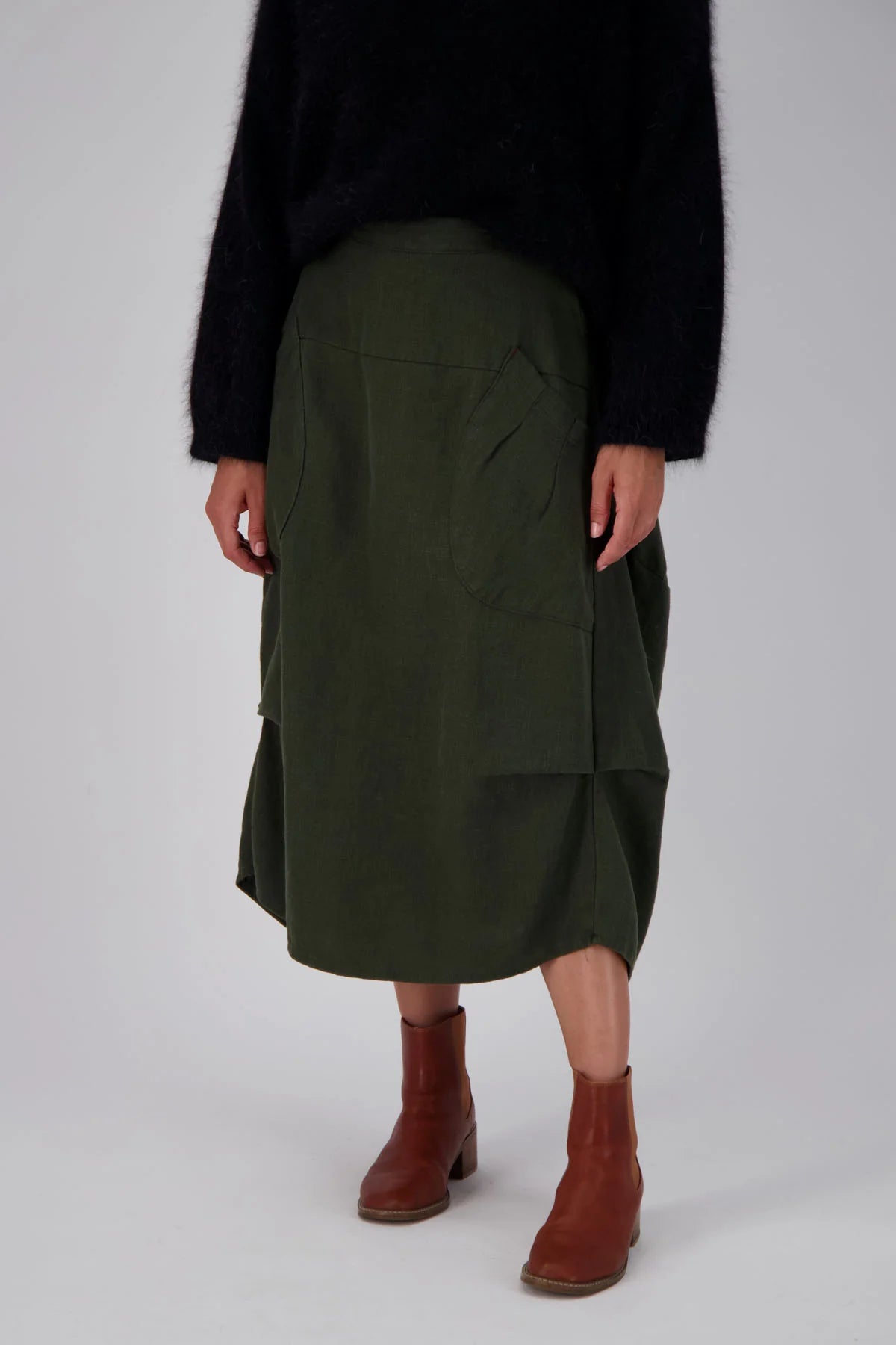 Milwaukee Fiesta Skirt Dark Khaki - Olga De Polga