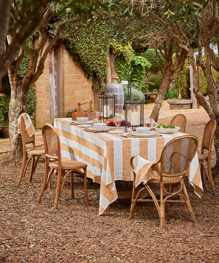 Striped Tablecloth Rust