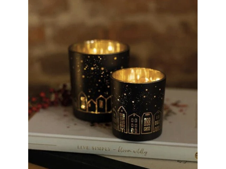 Black City Tealight Holder by Rader