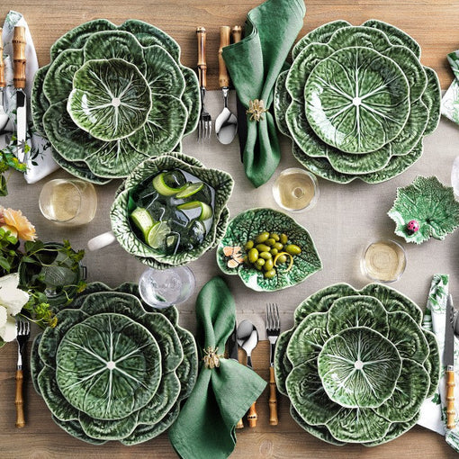 Bordallo Pinheiro Cabbage Charger Plate, hand-painted Portuguese ceramic at Villarosa Maison NZ