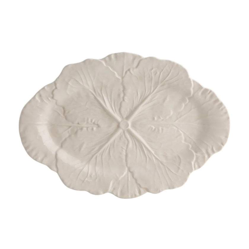 Cabbage Oval Platter 43cm Beige