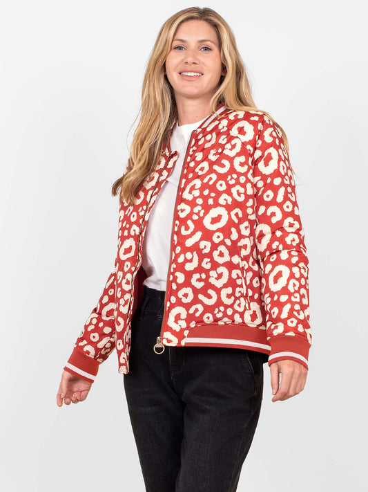 Brakeburn Leopard Print Bomber Jacket