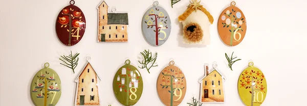 Enamel 12 Days Of Christmas Decorations- set of 12