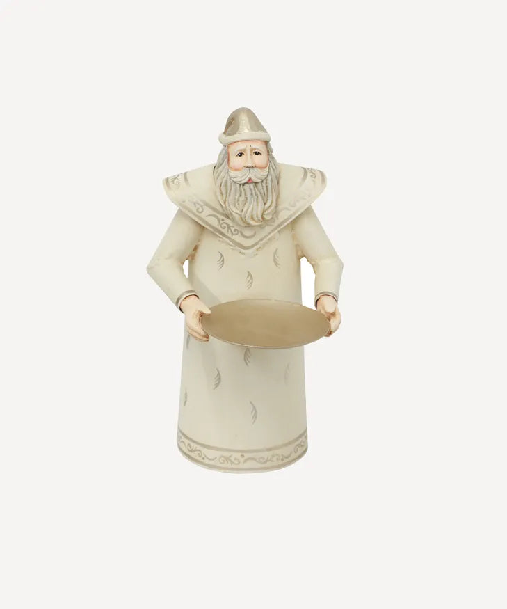 Santa with Candle Plate Silver by French Country Collections