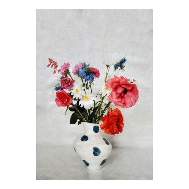 White Blooms Tea Towel