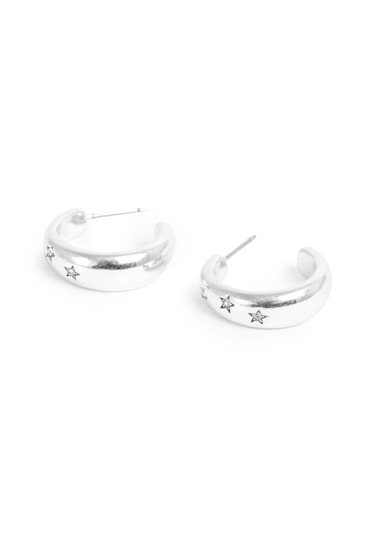 Astro Medium Earrings Silver by A&C Oslo