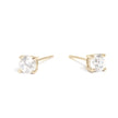 Pure Steel Cubic Zirconia Gold Studs by A&C Oslo