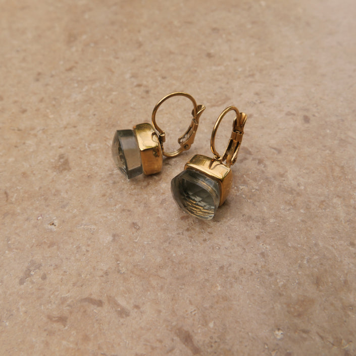 Carbonado Glass Earrings 10.2mm by A&C Oslo