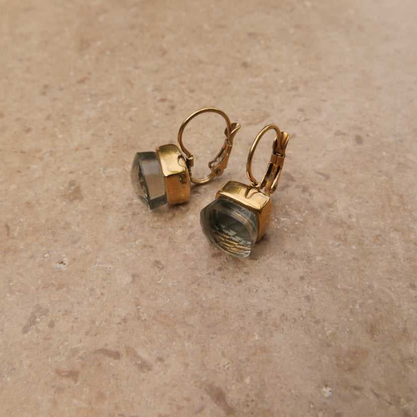 Carbonado Glass Earrings 10.2mm by A&C Oslo