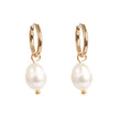Pure Steel Freshwater Pearl Earrings Gold by A&C Oslo