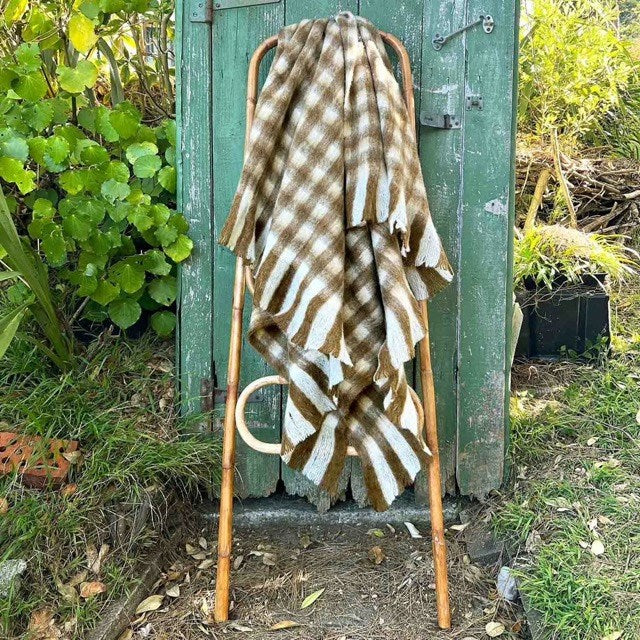 BLISS Throw by Linens & More-Cinnamon/Winter White Check