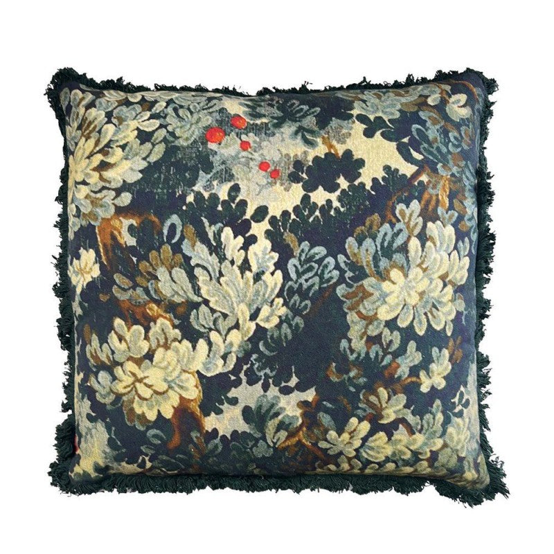 Villa Floral Cushion with Fringe Detail