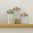 Lattice Glass Jars with Copper Coloured Lids