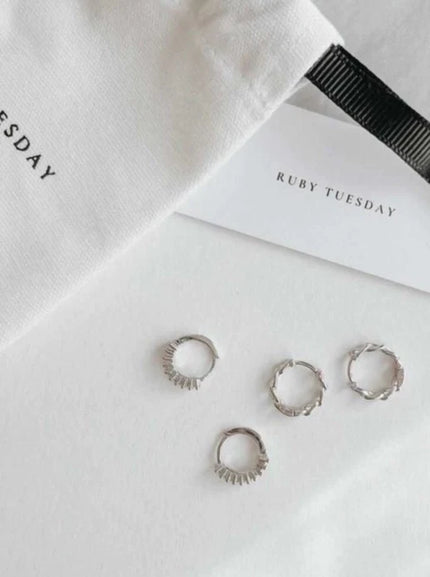 Ruby Tuesday Chain Huggies - Sterling Silver