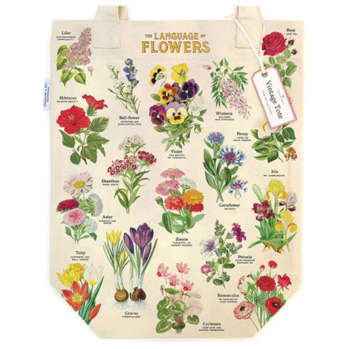 Vintage Tote-The Language of Flowers