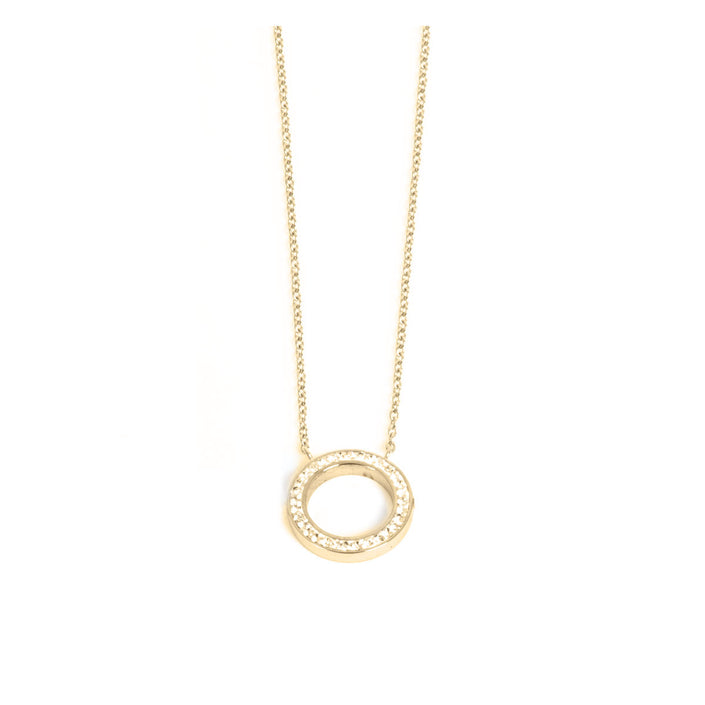 Pure Steel Crystal Circle Necklace by A&C Oslo