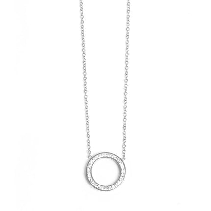 Pure Steel Crystal Circle Necklace by A&C Oslo