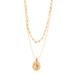 Double Chain Raw Coin Necklace by A&C Oslo