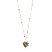 African Turquoise Heart Necklace 14k Gold