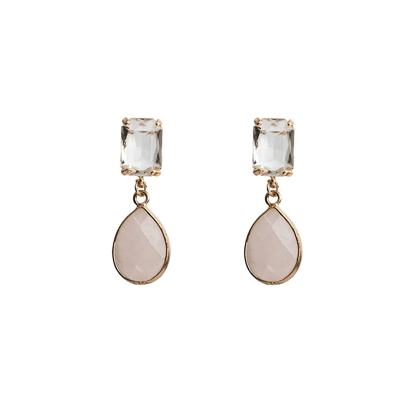 Blush and Gold Drop Earrings by Four Corners