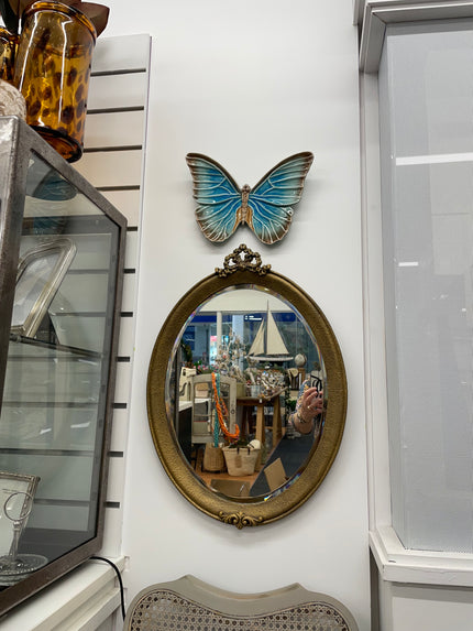 Vintage Gold Mirror with Bow Detail