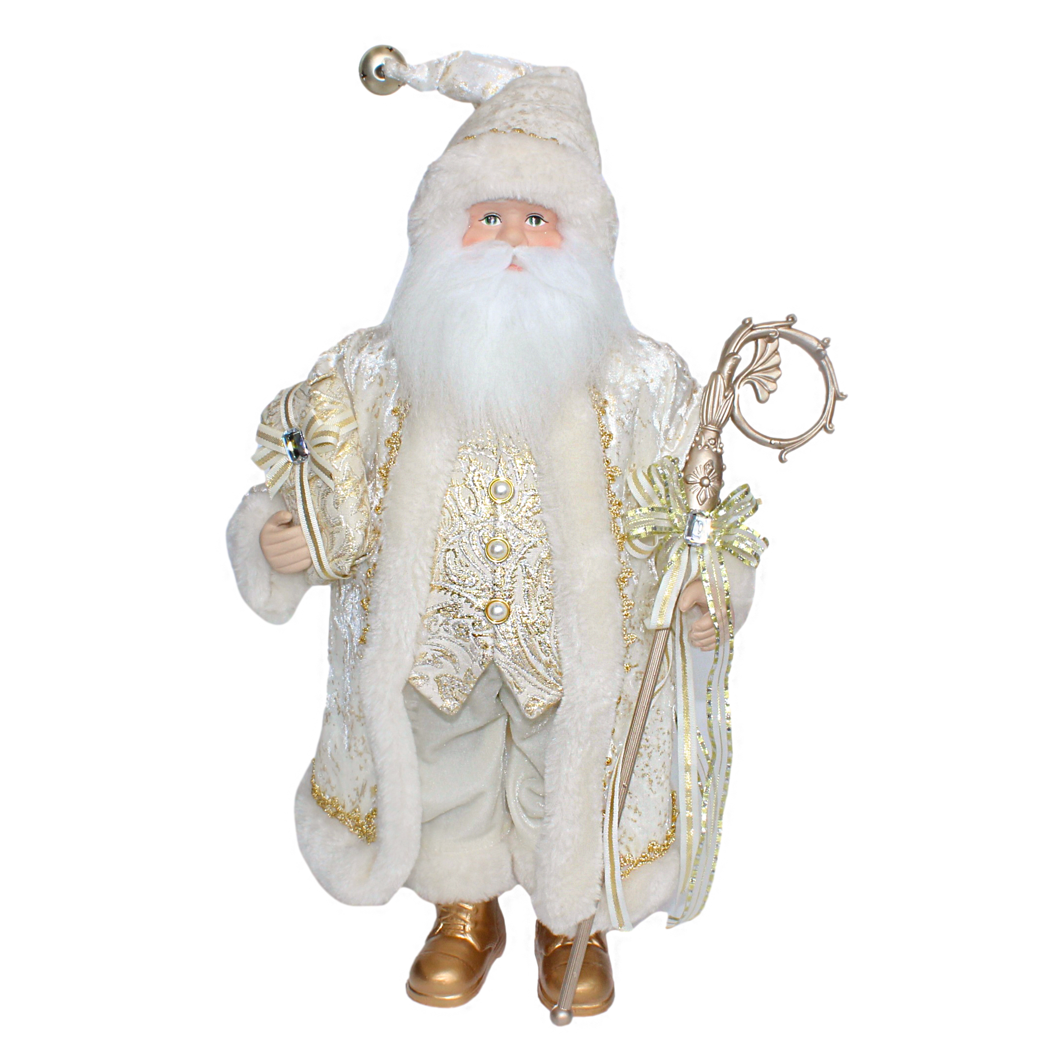 Traditional Cream Gold Santa