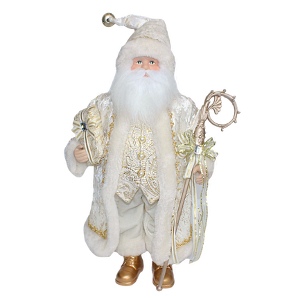 Traditional Cream Gold Santa