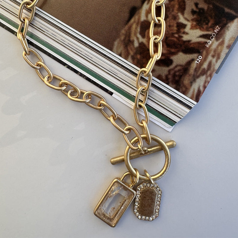 Four Corners gold jewelled necklace