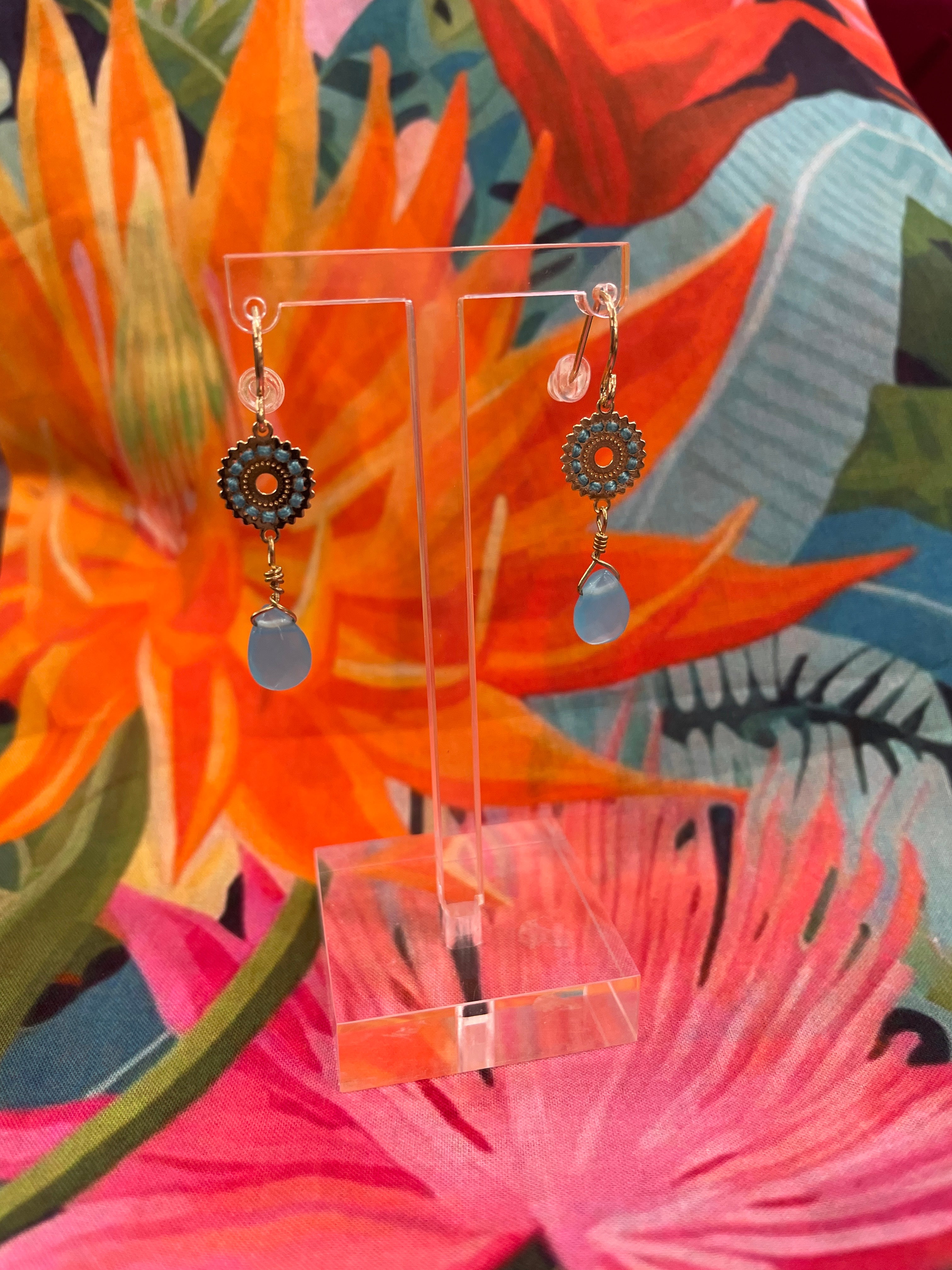 Byzantine Earrings Aqua