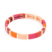 Enamel Tile Bracelet, 19 cm, pink/orange by A&C Oslo