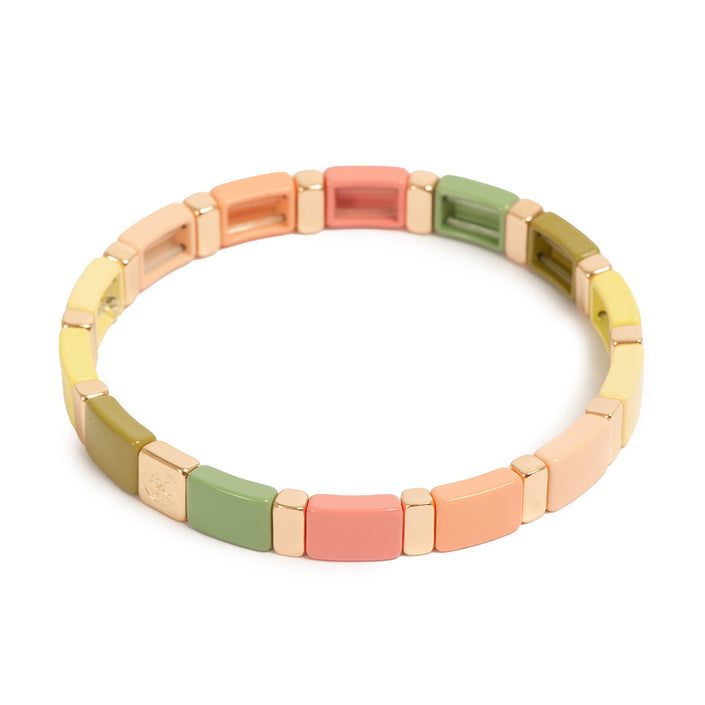 Enamel Tile Bracelet, 21cm, Morning Sun by A&C Oslo