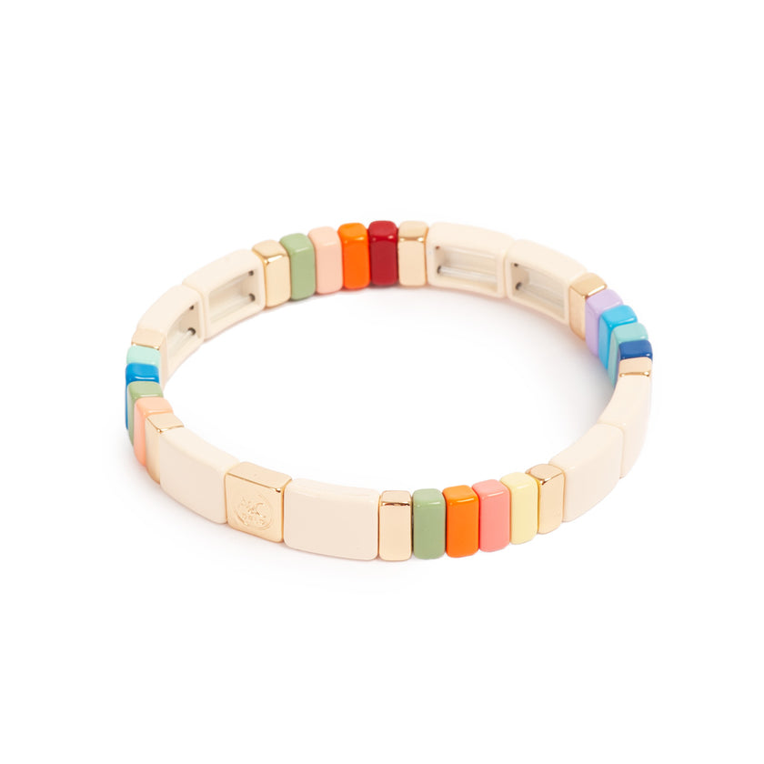 Enamel Tile Bracelet, 18 cm, Rainbow by A&C Oslo