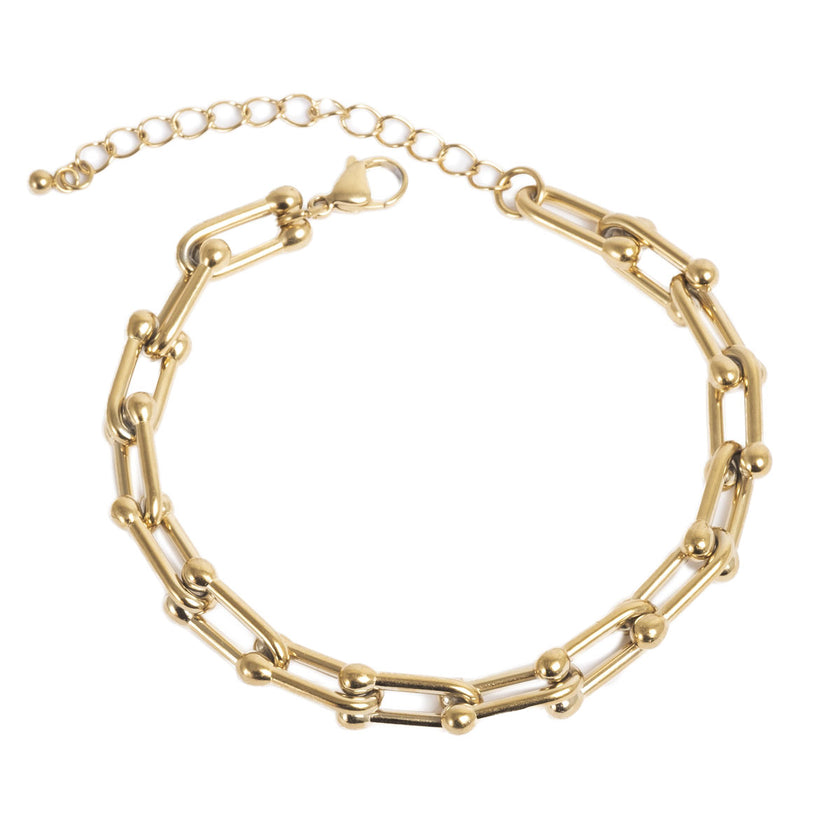 Pure Steel Gold Link Bracelet by A&C Oslo