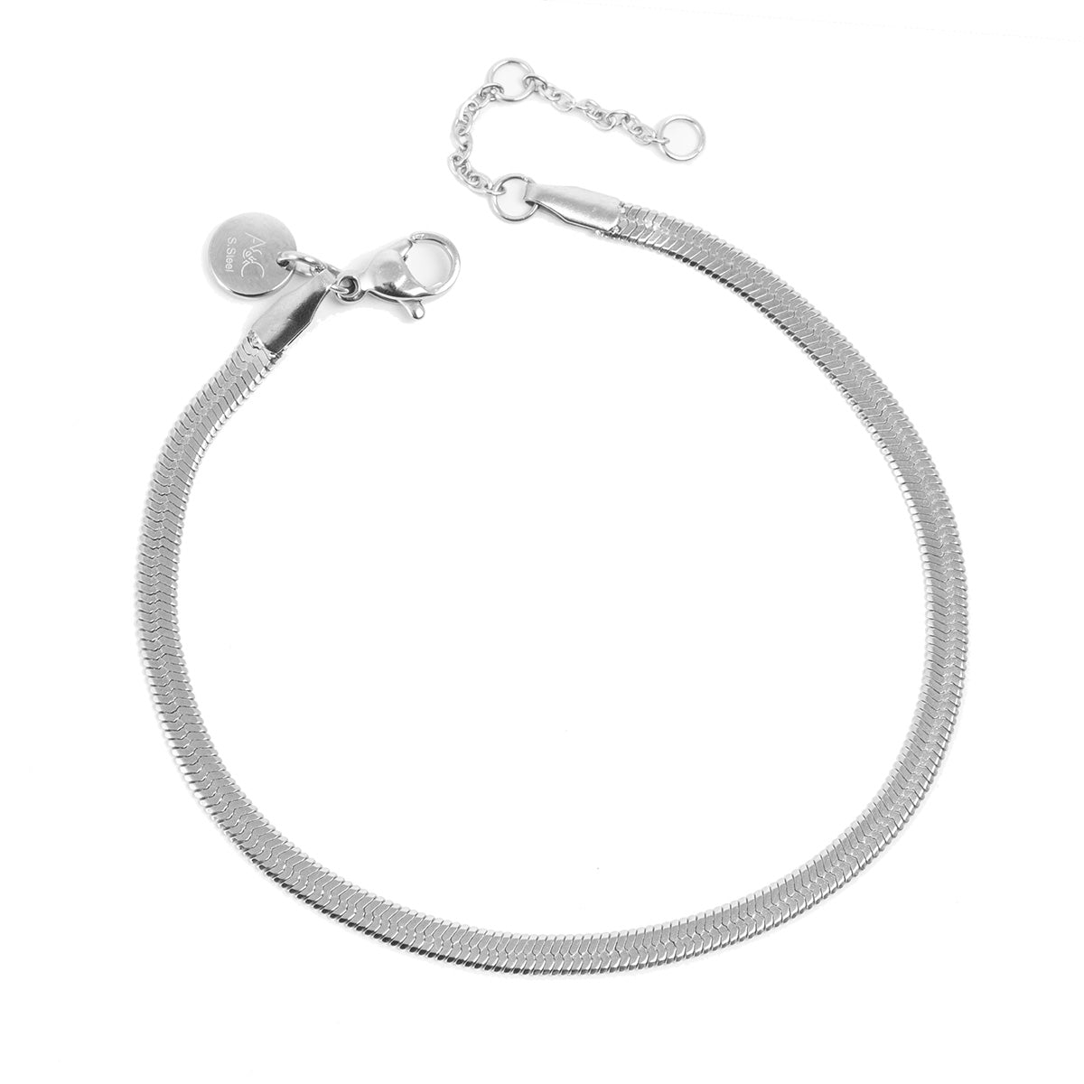 Pure Steel Unisex Snake Chain Bracelet by A&C Oslo