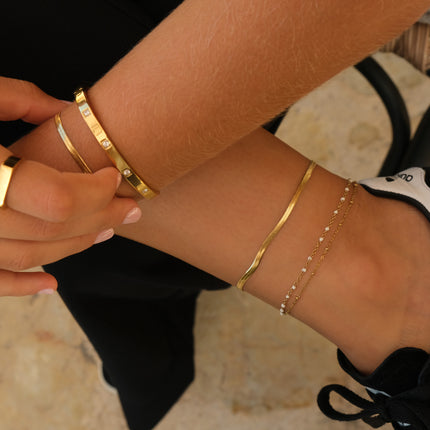 Bangle with Cubic Zirconia by A&C Oslo