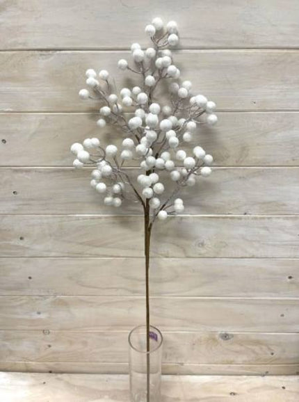 White Pearly Berries Spray 61cm