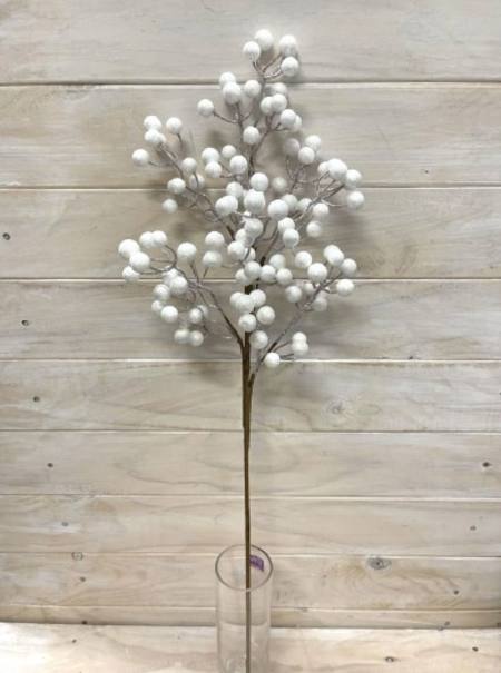 White Pearly Berries Spray 61cm