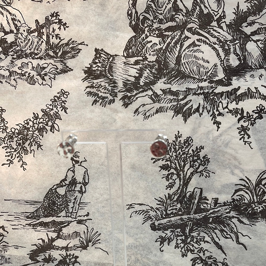 HD Earrings- Small Textured Round Studs