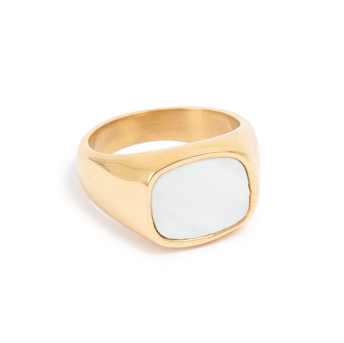 Mother of Pearl 14k Gold Plated Ring-Various sizes