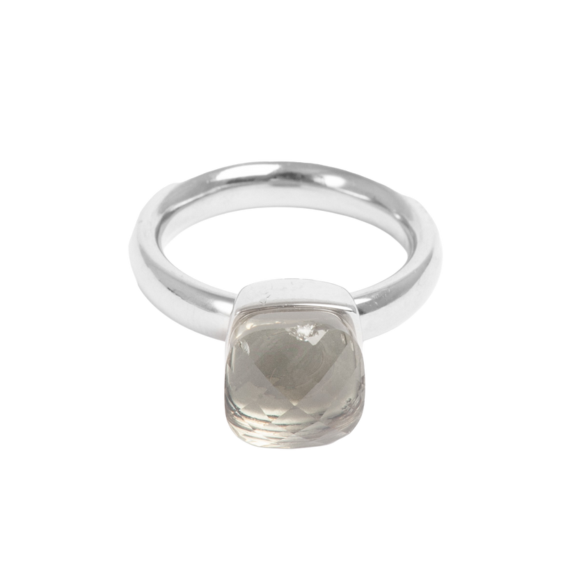 Pure Steel Smokey Grey Stone Ring By A&C Oslo-Various Sizes