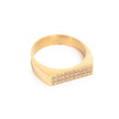 Flat Top CZ 14k Gold on Steel Ring-Various Sizes