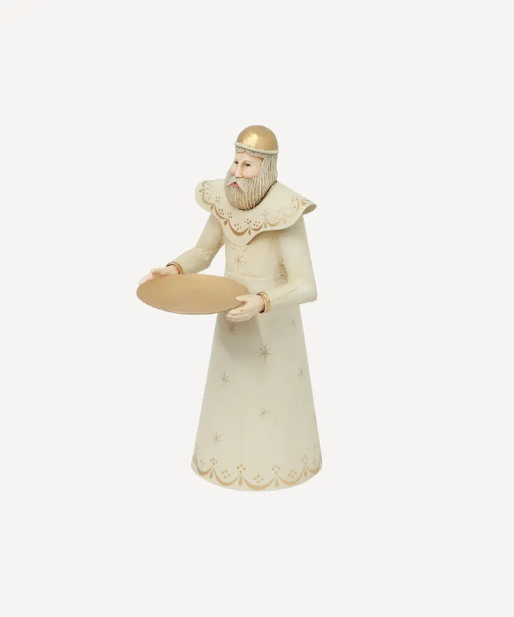 Santa with Candle Plate Gold by French Country Collections