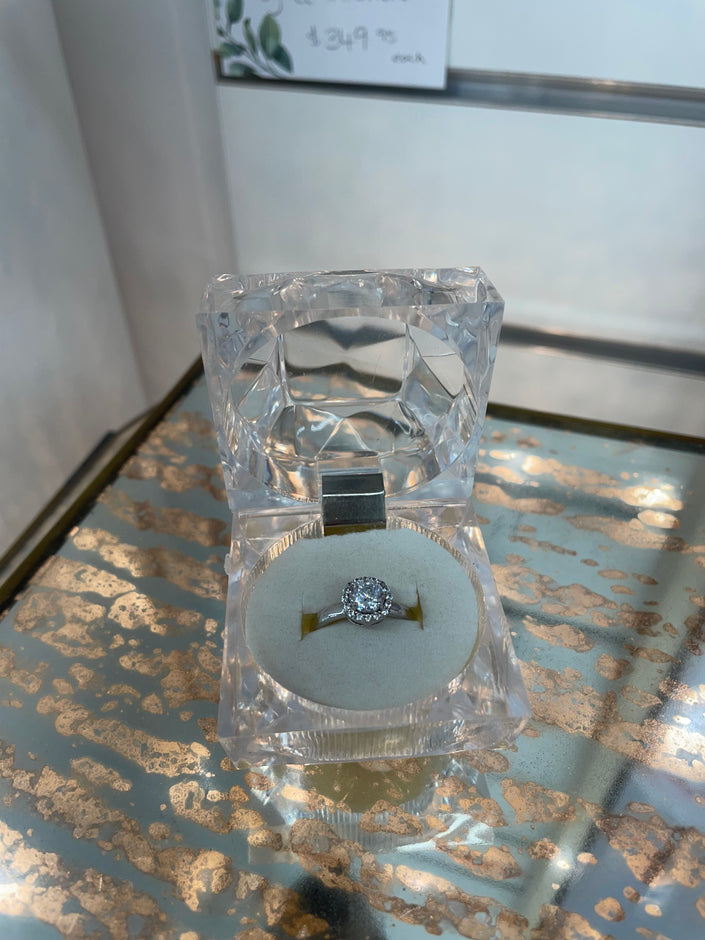 Simply Italian Round Stirling Silver and Cubic Zirconia Ring